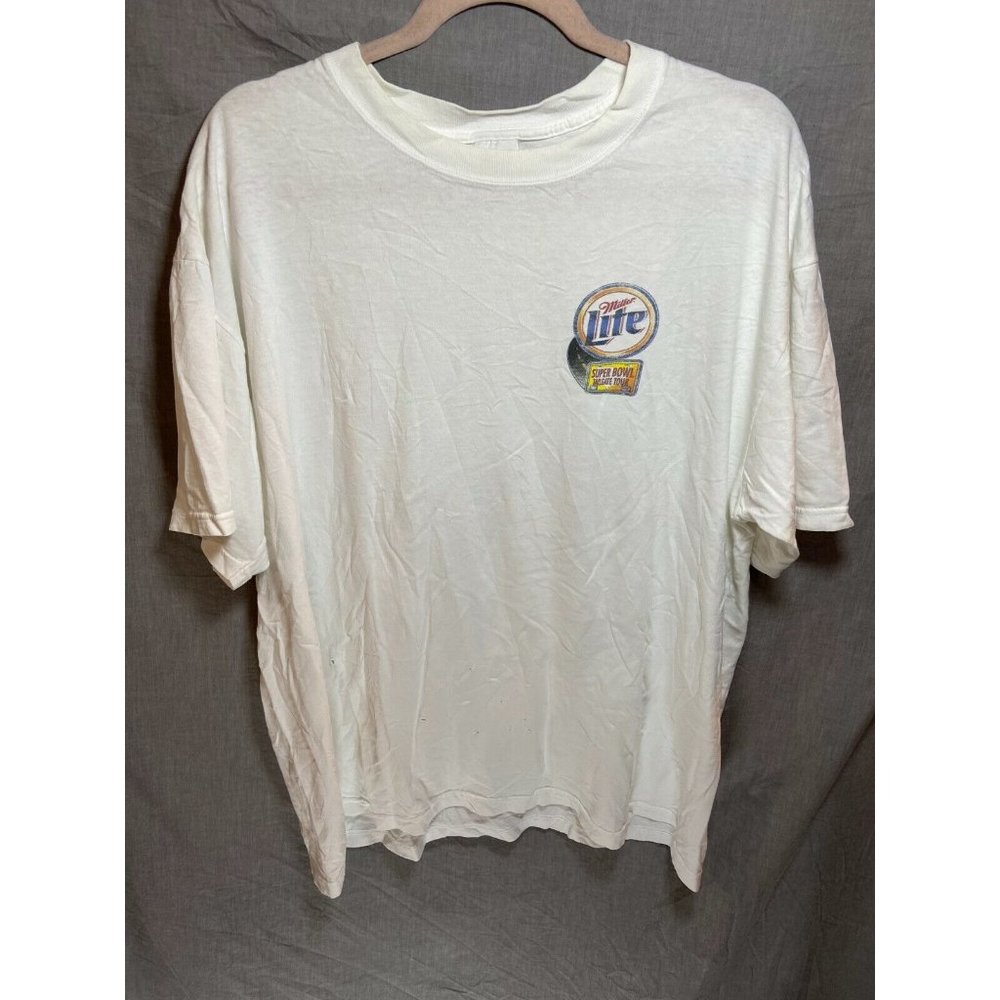 Super Bowl Tail Gate Tour Shirt Adult Extra Large White Short Sleeve Mens.